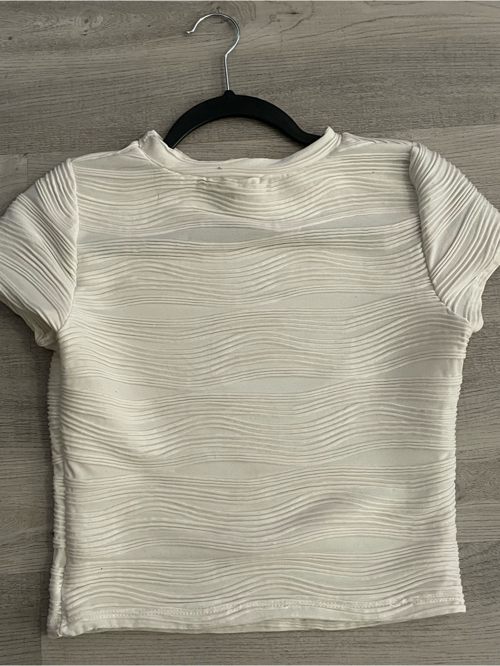 french pastry Ribbed Short Sleeve Top - Cream - Picture 2 of 4